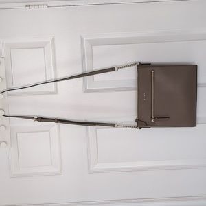 DKNY Taupe Leather Crossbody Bag